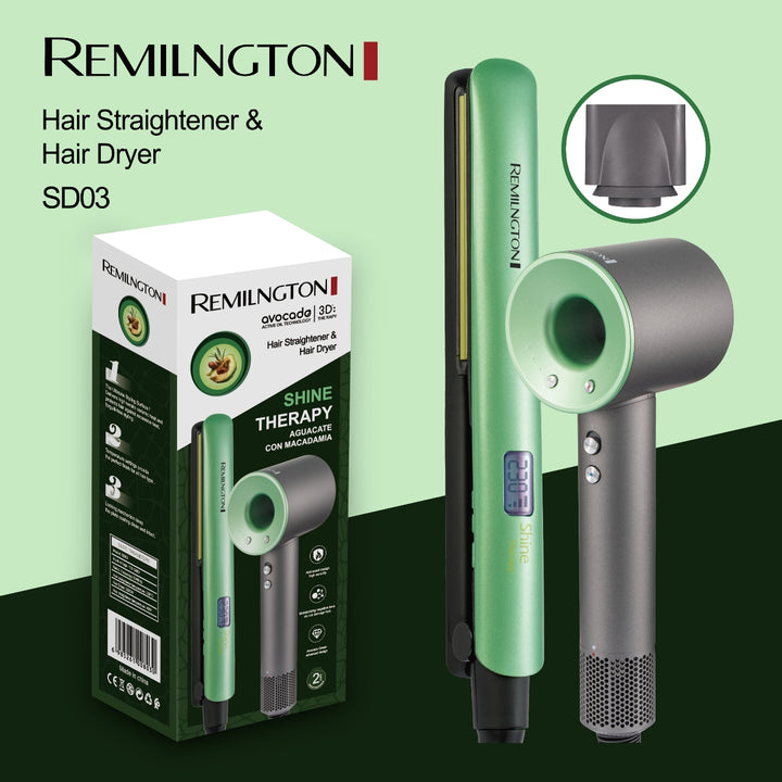 Combo Secador de Pelo Remilngton + Plancha Remilngton Aguacate